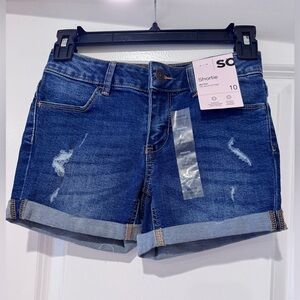 New SO Blue Denim Shorts Girls size 10